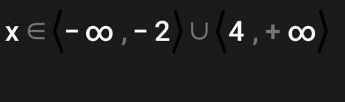 Определи решение неравенства: |15x – 3(3 + 2x)| > 27. x ∈ (–∞; –4) ∪ (2; +∞) x ∈ (–∞; 2) ∪ (4; +