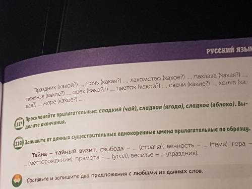 316.Подбери к существительным подходящие по смыслу имена прилагательные. Выделите окончания прилагат