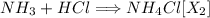 NH_3+HCl \Longrightarrow NH_4Cl[X_2]