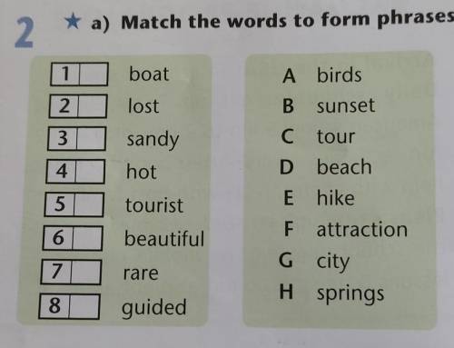 Match the words to form phrases.