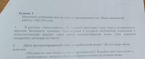 Задание 3 Напишите сочинение-эссе на одну из предложенных тем. Объем письменной работы -100-150 слов