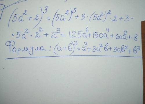 Преобразуйте в многочлен стандартного вида (5а² +2)³