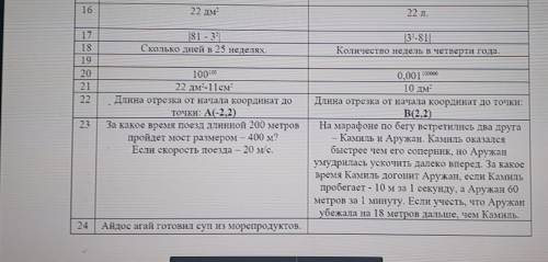 с 16 по 24(там надо сравнить что больше