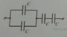 Конденсаторы C = 25 пФ тр соединены вместе, как показано на рисунке.Определить емкость полученной ба