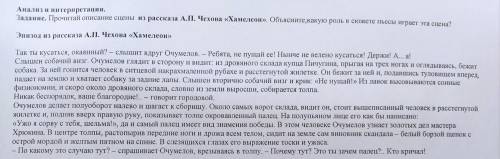 Анализ и интерпретация. Задание. Прочитай описание сцены из рассказа А.П. Чехова «Хамелеон». Объясни