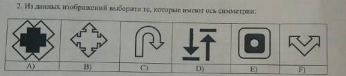 Из данных изображений выберите те, которые имеют ось симметрии: