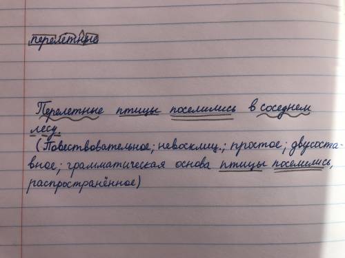 Перелётные² птицы ³поселились в соседнем лесу¹ (все предложения под 4)НЕПРАВИЛЬНО БАН