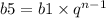 b5 = b1 \times {q}^{n - 1}