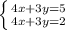 \left \{ {{4x+3y=5} \atop {4x+3y=2}} \right.