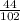 \frac{44}{102}