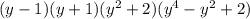 (y - 1)(y + 1)({y^2} + 2)({y^4} - {y^2} + 2)