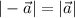 |-\vec{a}| =|\vec{a}|