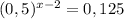 (0,5)^{x-2} = 0,125