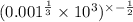 (0.001 {}^{ \frac{1}{3} } \times 10 {}^{3} ) {}^{ \times - \frac{ 1}{2} } 