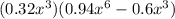 (0.3 + 2x {}^{3} )(0.9 + 4x {}^{6} - 0.6x {}^{3} )