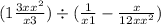 (1 + \frac{3x + {x}^{2} }{x + 3} ) \div ( \frac{1}{x + 1} - \frac{x}{1 + 2x + {x}^{2} } )