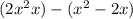 (2 {x}^{2} + x) - ( {x}^{2} - 2x)