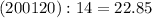 (200+120): 14=22.85