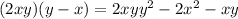 (2x + y)(y - x) = 2xy + {y}^{2} - 2 {x}^{2} - xy 