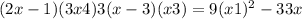 (2x-1)(3x+4)+3(x-3)(x+3)=9(x+1)^2-33x