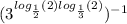 (3^{log_\frac{1}{2}(2)+log_\frac{1}{3}(2) } } )^{-1}