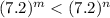 (7.2) {}^{m} < (7.2) {}^{n} 