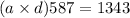 (a \times d) + 587 = 1343