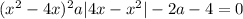 (x^2-4x)^2+a|4x-x^2|-2a-4=0