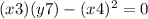 (x + 3)(y + 7) - (x + 4) {}^{2} = 0