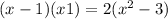 (x - 1)(x + 1) = 2(x ^{2} - 3)