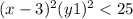 (x - 3) ^{2} + (y + 1) ^{2} < 25