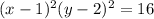 (x-1)^2+(y-2)^2=16