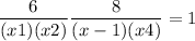 \displaystyle \frac{6}{(x+1)(x+2)} +\frac{8}{(x-1)(x+4)} =1