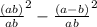 \frac{(a+b)}{ab} ^{2} -\frac{(a-b)}{ab} ^{2}