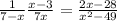 \frac{1}{7-x} + \frac{x-3}{7+x} = \frac{2x-28}{x^2-49}