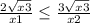 \frac{2\sqrt{x+3} }{x+1} \leq \frac{3\sqrt{x+3} }{x+2}