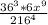 \frac{36^{3}*6x^{9} }{216^{4} }