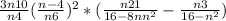 \frac{3n+10}{n+4} +(\frac{n-4}{n+6})^{2} *(\frac{n+21}{16-8n+n^{2} } -\frac{n+3}{16-n^{2} } )