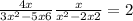 \frac{4x}{3x^{2}-5x+6} + \frac{x}{x^{2}-2x+2}=2