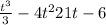 \frac{t^{3} }{3} - 4t^{2} +21t -6