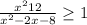 \frac{x^{2} + 12 }{x^{2} - 2x - 8} \geq 1