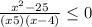 \frac{x^{2} - 25}{(x+5)(x-4)} \leq 0