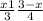 \frac{x + 1}{3} + \frac{3 - x}{4}