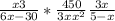 \frac{x+3}{6x-30} *\frac{450}{3x+x^{2} } +\frac{3x}{5-x}