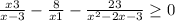 \frac{x+3}{x-3} - \frac{8}{x+1} - \frac{23}{x^{2}-2x-3 }\geq 0