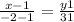 \frac{x-1}{-2-1} =\frac{y+1}{3+1}