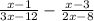 \frac{x-1}{3x-12} - \frac{x-3}{2x-8}