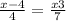 \frac{x-4}{4} =\frac{x+3}{7}