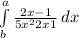 \int\limits^a_b {\frac{2x-1}{5x^{2}+2x+1} } \, dx