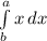 \int\limits^a_b {x} \, dx